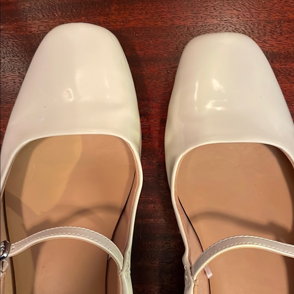 White Mary Jane Flats - Picture 4 of 4